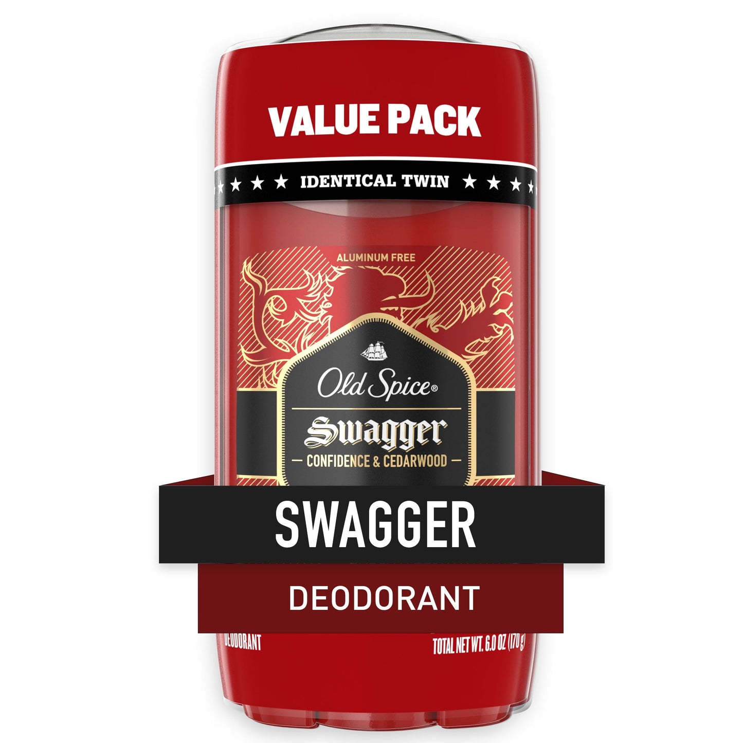 Old Spice Swagger Scent Deodorant for Men, Aluminum-Free 3.0 oz, Pack of 2