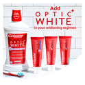 Colgate Optic White Stain Fighter Whitening Toothpaste, 2 Pack, Clean Mint, 6 oz Tubes