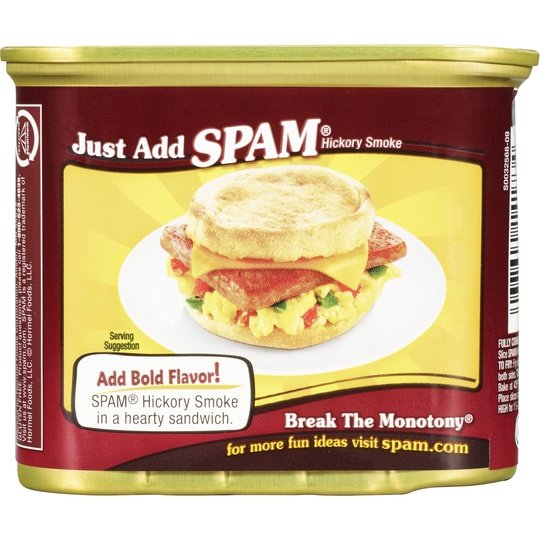 SPAM Hickory Smoke Flavored, 7 g protein per serving, 12 oz Aluminum Can