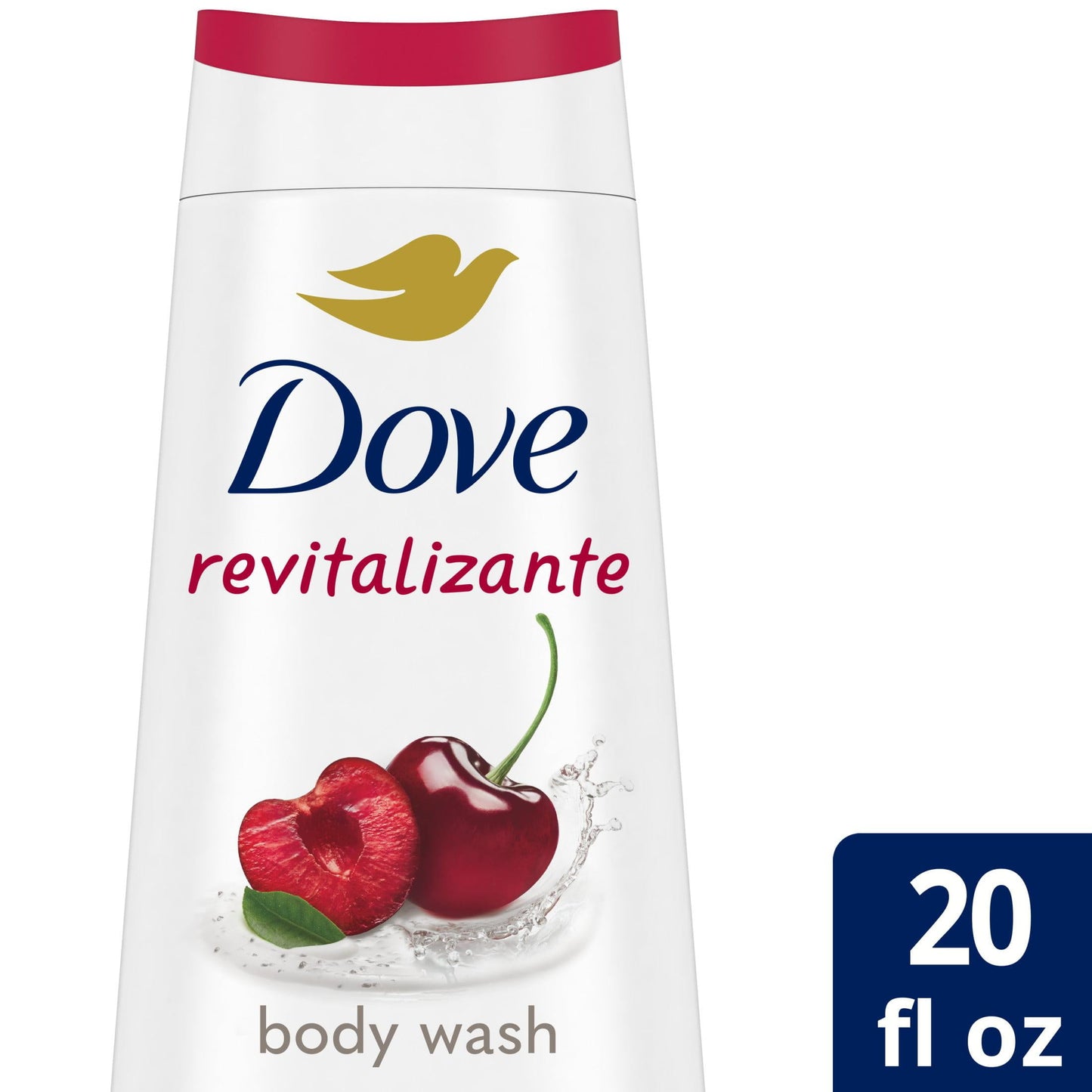 Dove Revitalizante Long Lasting Gentle Body Wash, Cherry and Chia Milk, 20 fl oz