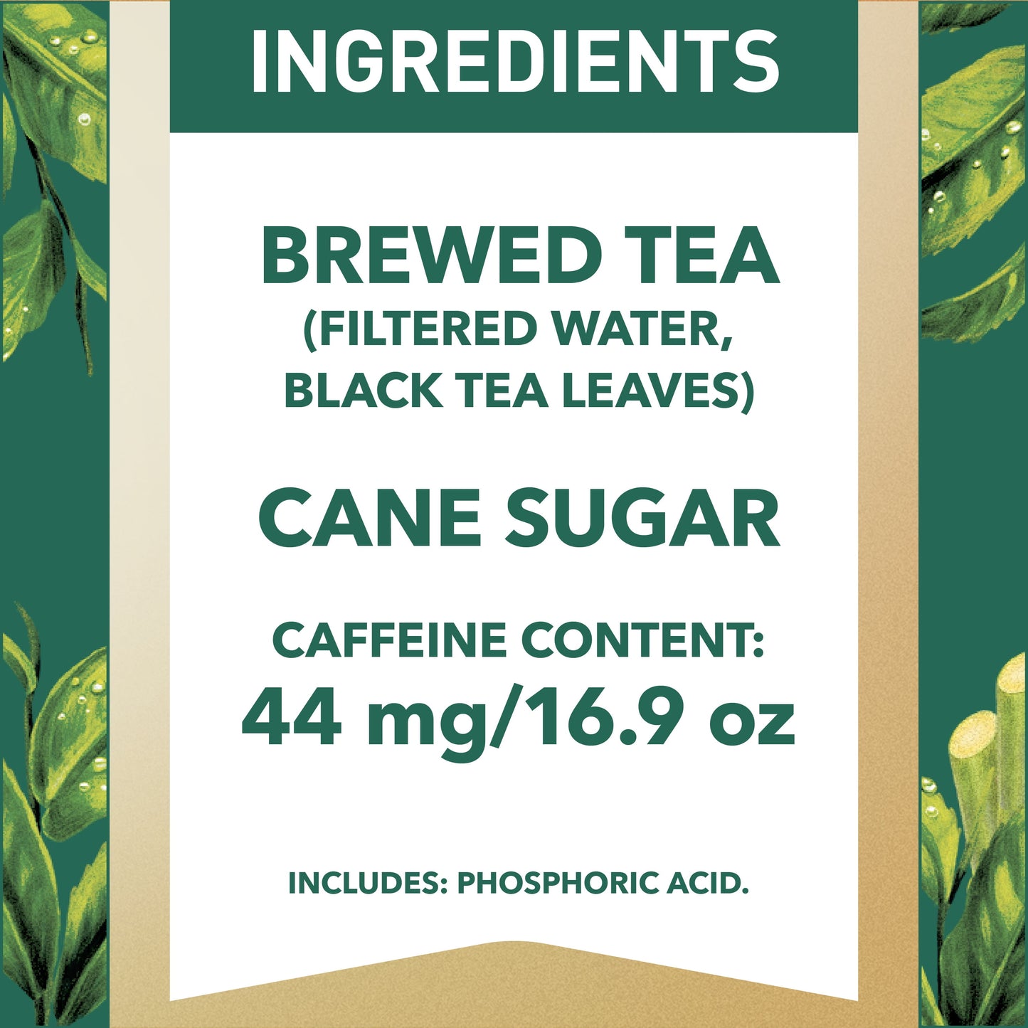 Gold Peak Real Brewed Tea Cane Sugar Sweet, Bottled Tea Drink, 16.9 fl oz, 6 Bottles