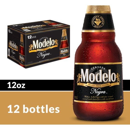 Modelo Negra Amber Lager Mexican Import Beer, 12 Pack Beer, 12 fl oz Bottles, 5.4% ABV