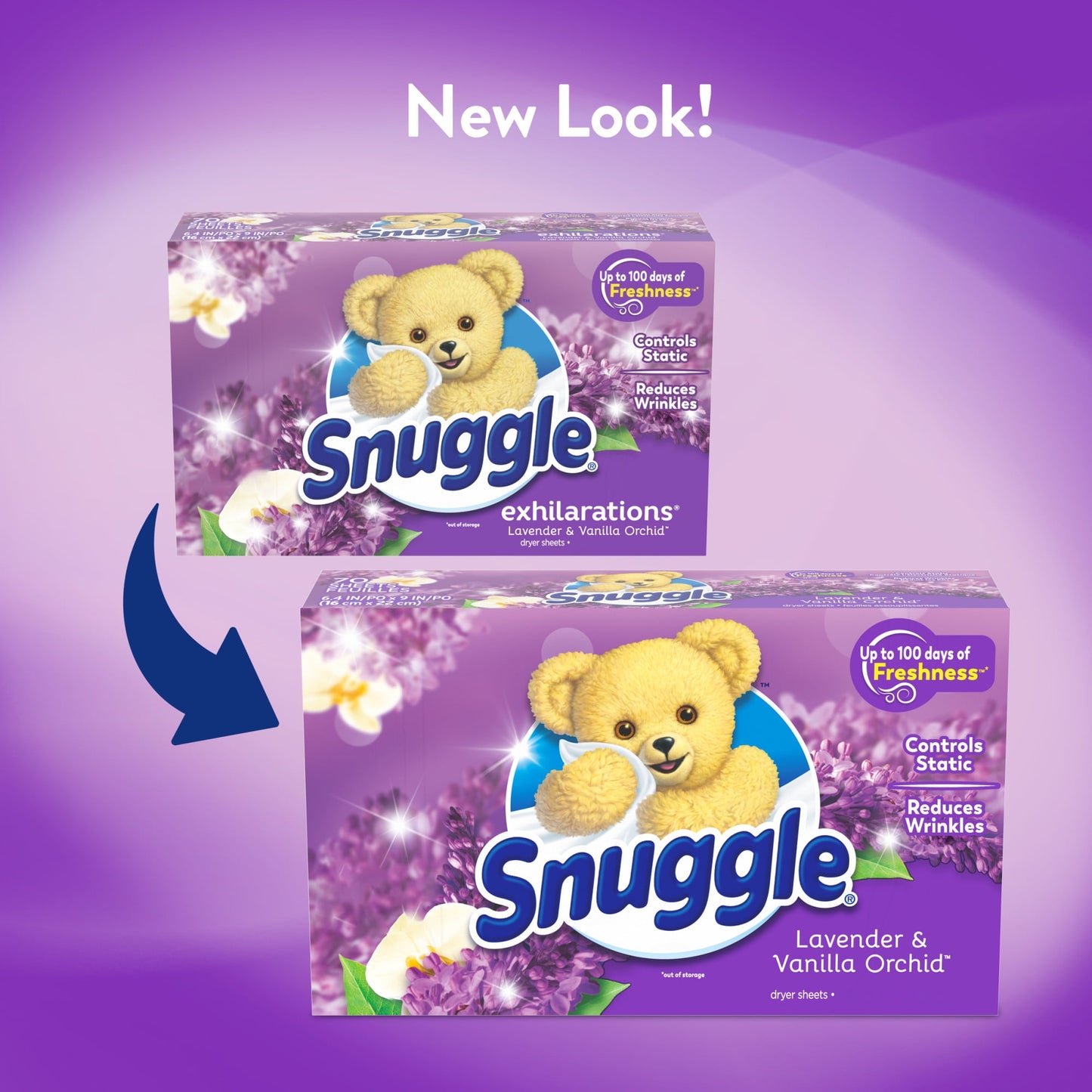 Snuggle  Fabric Softener Dryer Sheets, Lavender & Vanilla Orchid, 70 Count