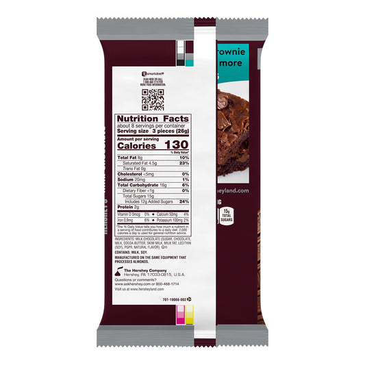 Hershey's Milk Chocolate Giant Candy, Bar 7.56 oz, 25 Pieces