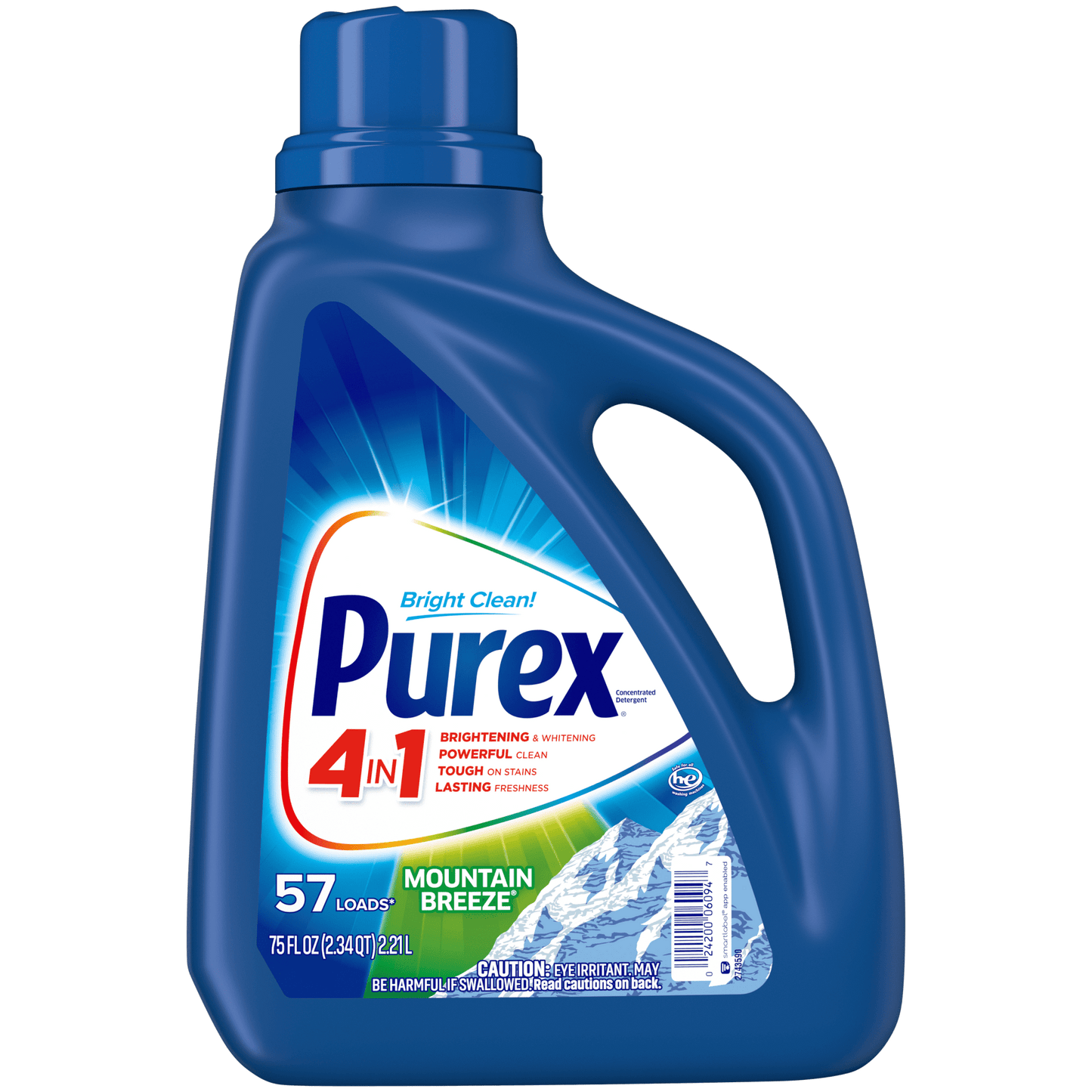 Purex Liquid Laundry Detergent, Mountain Breeze, 75 Fluid Ounces, 57 Loads