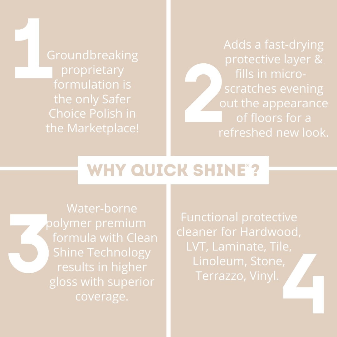 Quick Shine Multi-Surface Floor Finish, 64 fl oz, Unscented Household Floor Cleaner & Polish