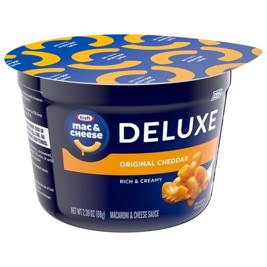 Kraft Deluxe Original Mac N Cheese Macaroni and Cheese Cups Easy Microwavable Dinner, 4 ct Pack, 2.39 oz Cups