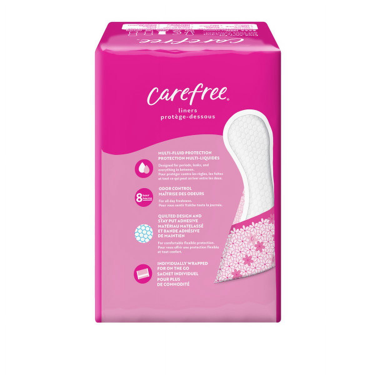CAREFREE® Panty Liners, Regular, Unscented, 8 Hour Odor Control, 54ct