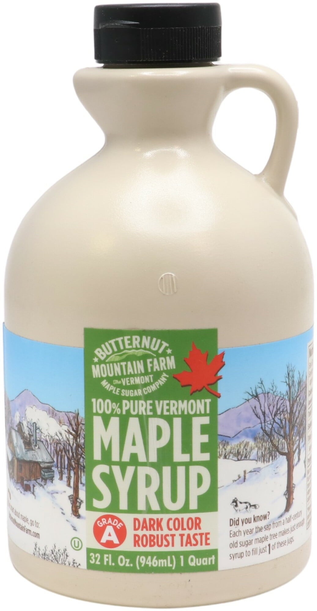 Butternut Mountain Farm 100% Pure Vermont Maple Syrup Dark, 32 fl oz