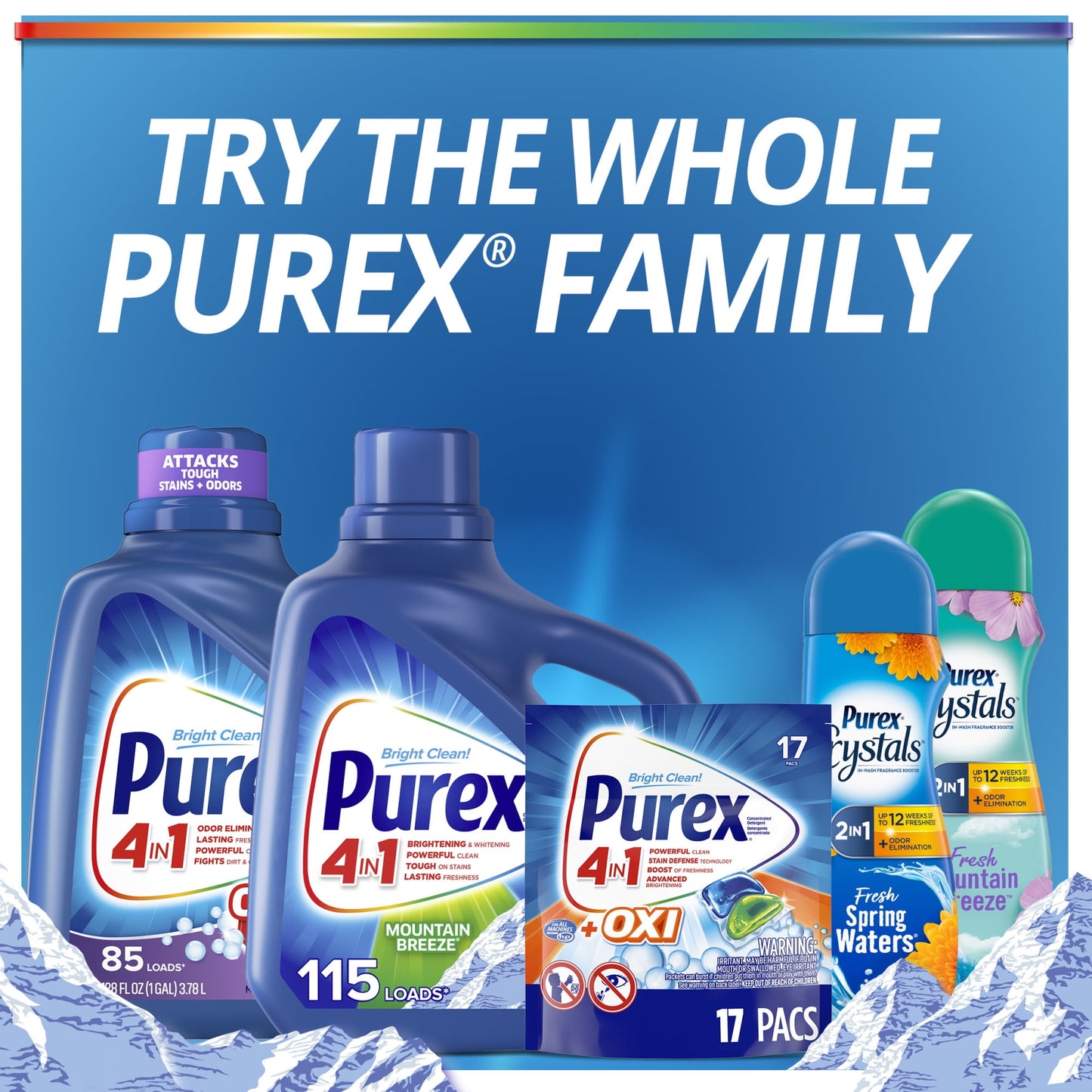 Purex Liquid Laundry Detergent, Mountain Breeze, 312 Fluid Ounces, 240 Loads