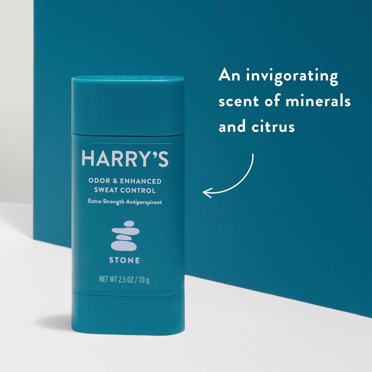 Harry's Men's Odor and Sweat Control Extra-Strength Antiperspirant Deodorant Stick, Stone Scent, 2.5 oz