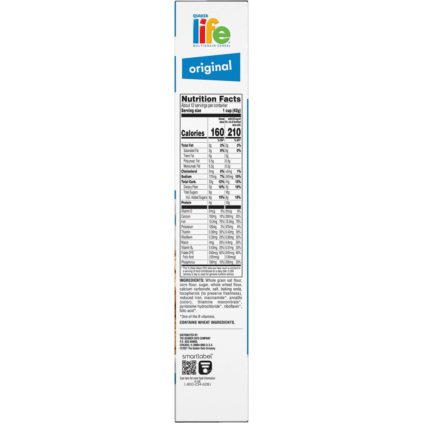 Quaker Life Multigrain Cereal, Original Box, 19 oz