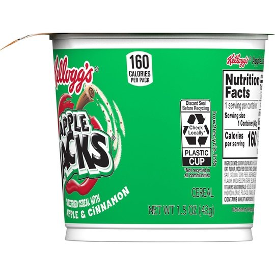 Kellogg's Apple Jacks Original Breakfast Cereal Cups, Single Serve, 1.5 oz Cup