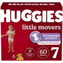 Huggies Little Movers Baby Diapers, Size 7, 60 Ct
