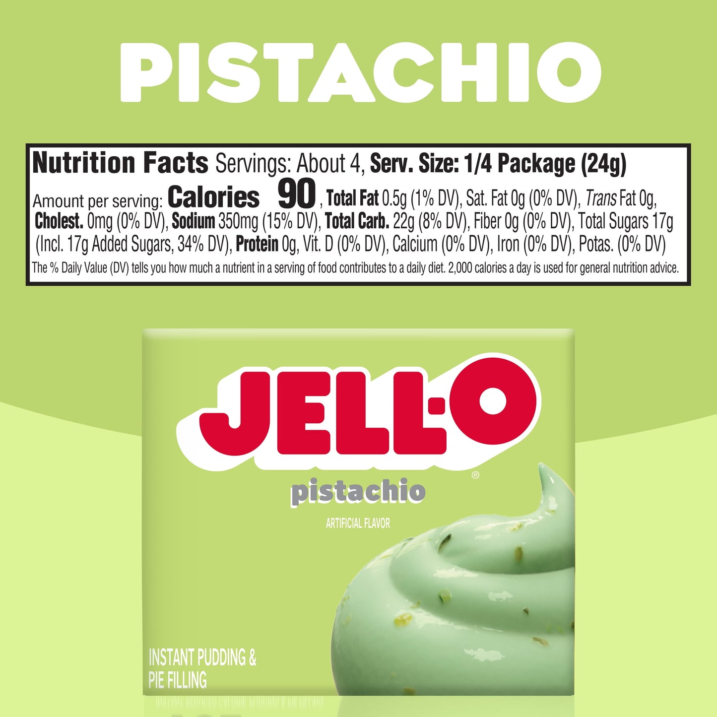 Jell-O Pistachio Instant Pudding Mix & Pie Filling, 3.4 oz. Box