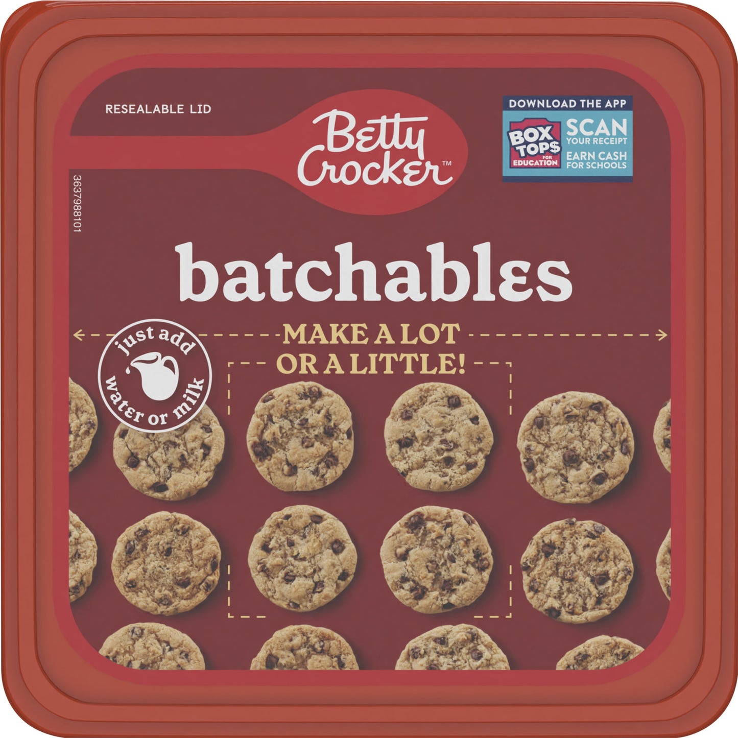 Betty Crocker Batchables Chocolate Chip Cookie Mix, Mix and Bake 4 to 24 per batch, 28 oz.