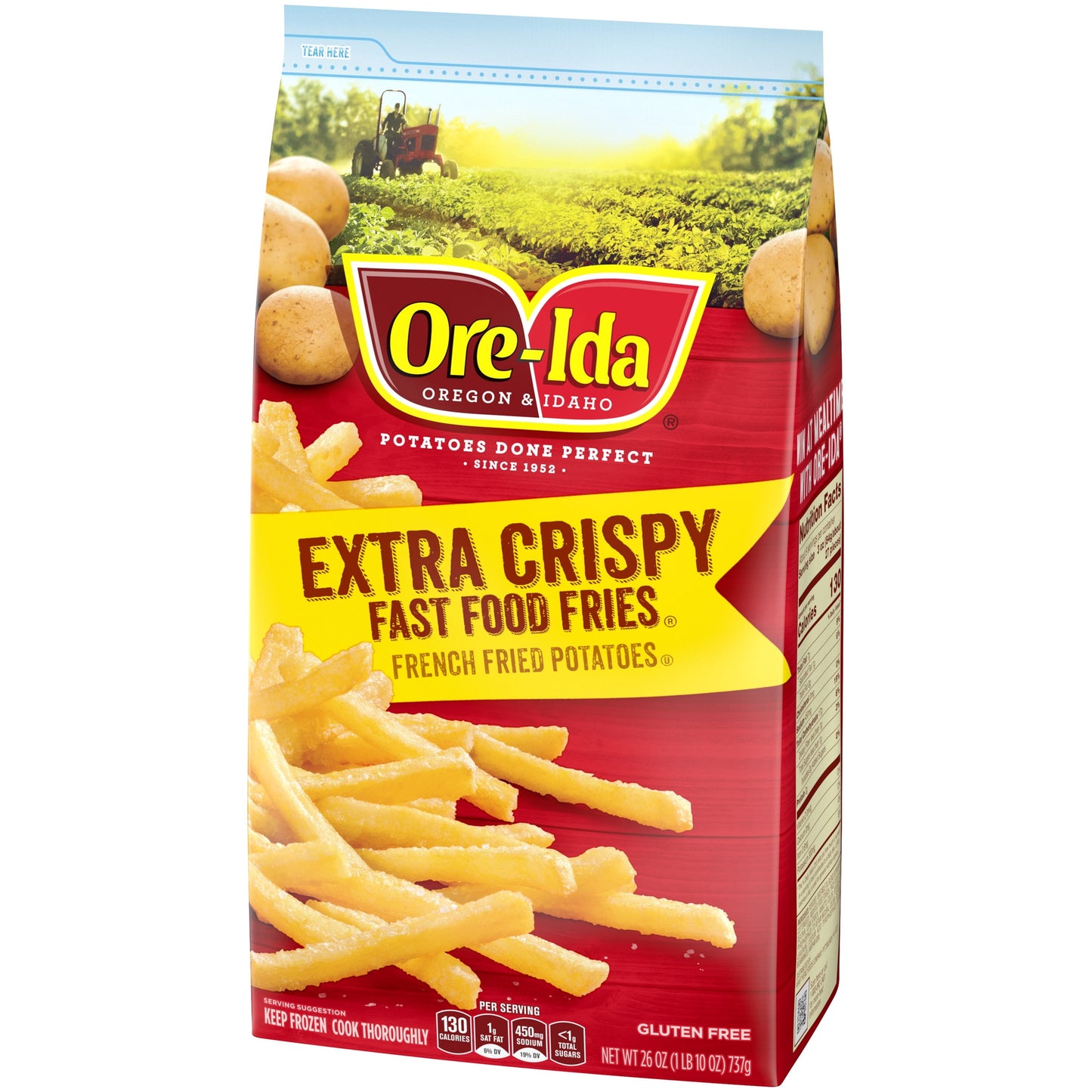 Ore-Ida Extra Crispy Fast Food Fries, French Fried Frozen Potatoes, 26 oz Bag