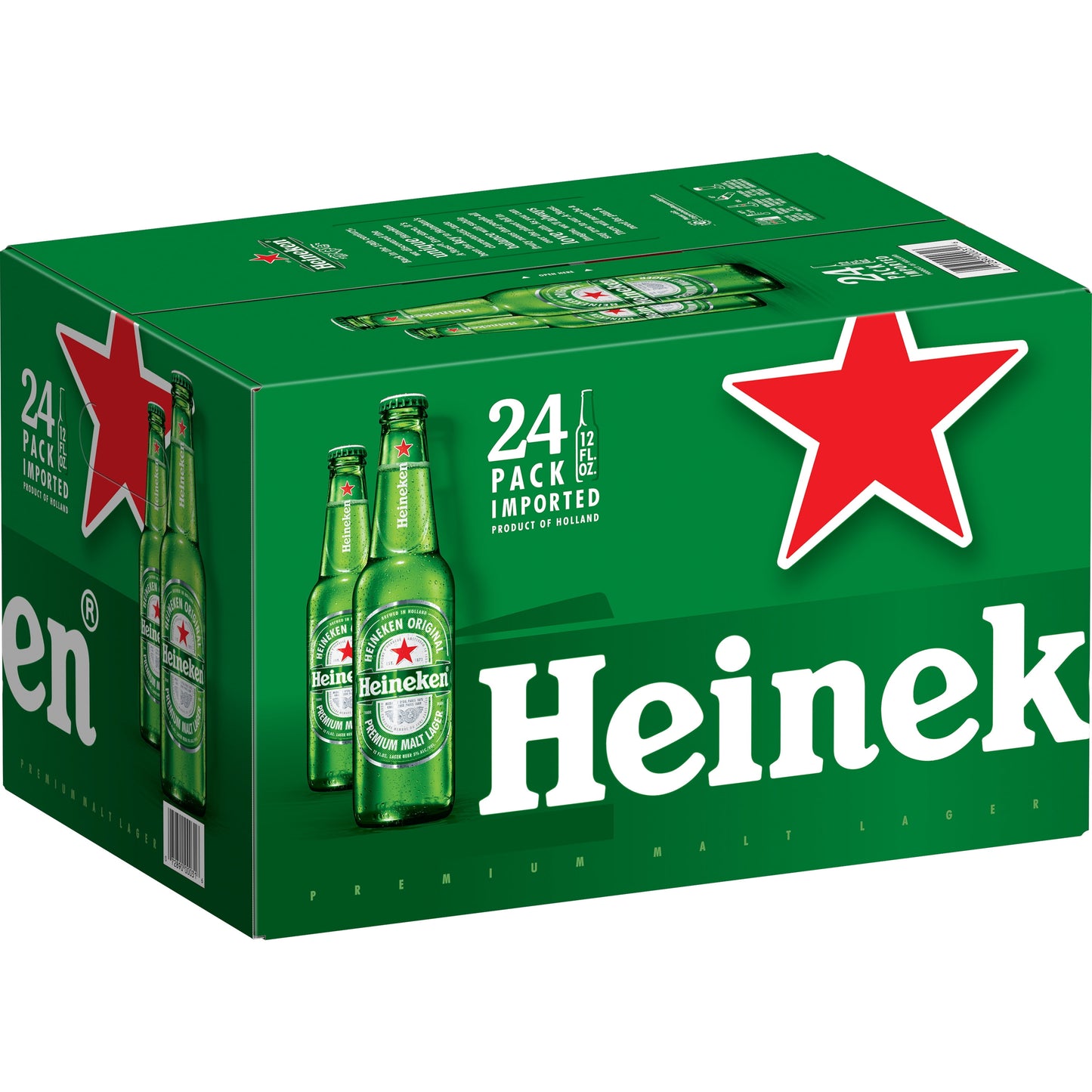 Heineken Original Lager Beer, 24 Pack, 12 fl oz Bottles, 5% Alcohol by Volume