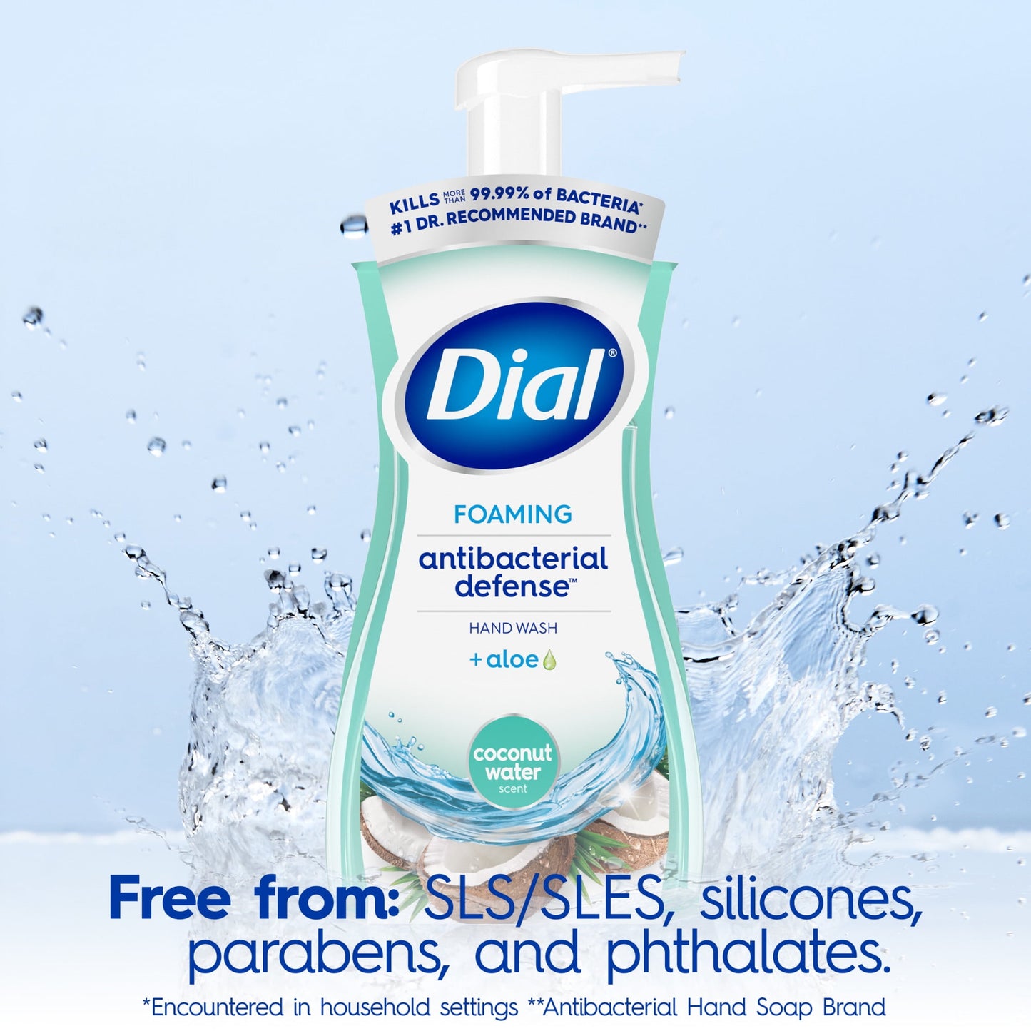 Dial Antibacterial Foaming Hand Wash, Coconut Water, 7.5 fl oz