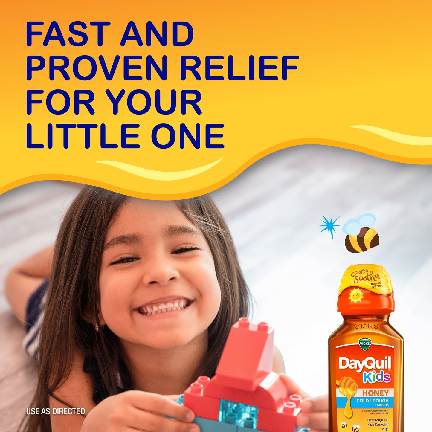 Vicks Kids DayQuil Honey Cold & Cough + Mucus Relief Liquid, over-the-counter, 8 fl oz