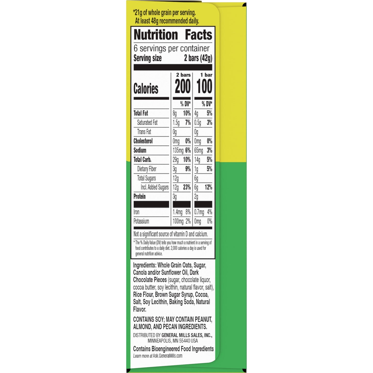 Nature Valley Crunchy Granola Bars, Oats 'n Dark Chocolate, 12 Bars, 8.94 OZ (6 Pouches)