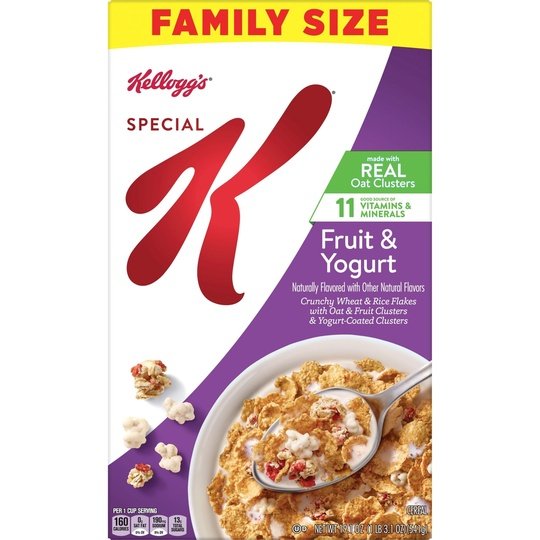 Kellogg's Special K Fruit and Yogurt Breakfast Cereal, Family Size, 19.1 oz Box