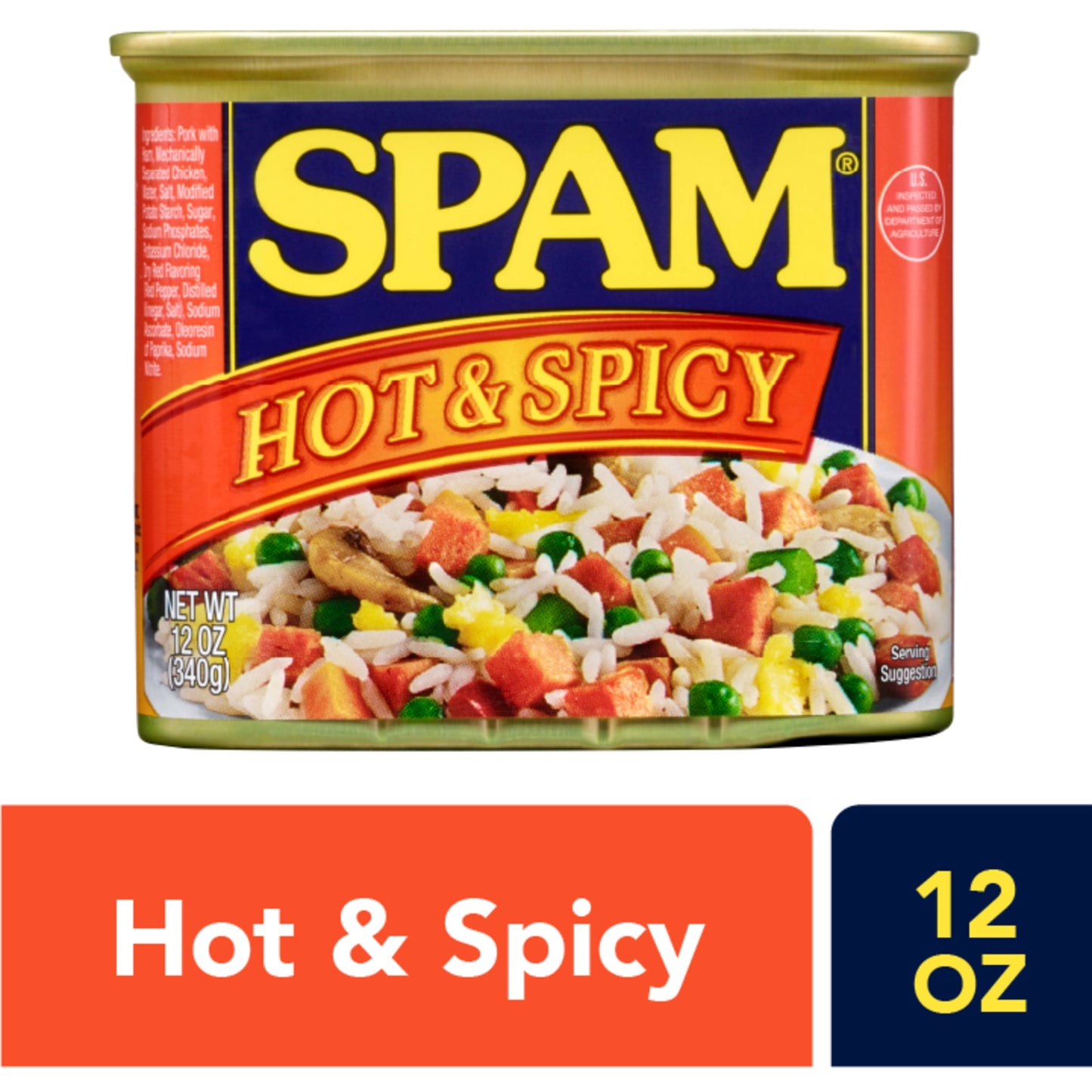 SPAM Hot & Spicy, 7 g of protein, 12 oz Aluminum Can