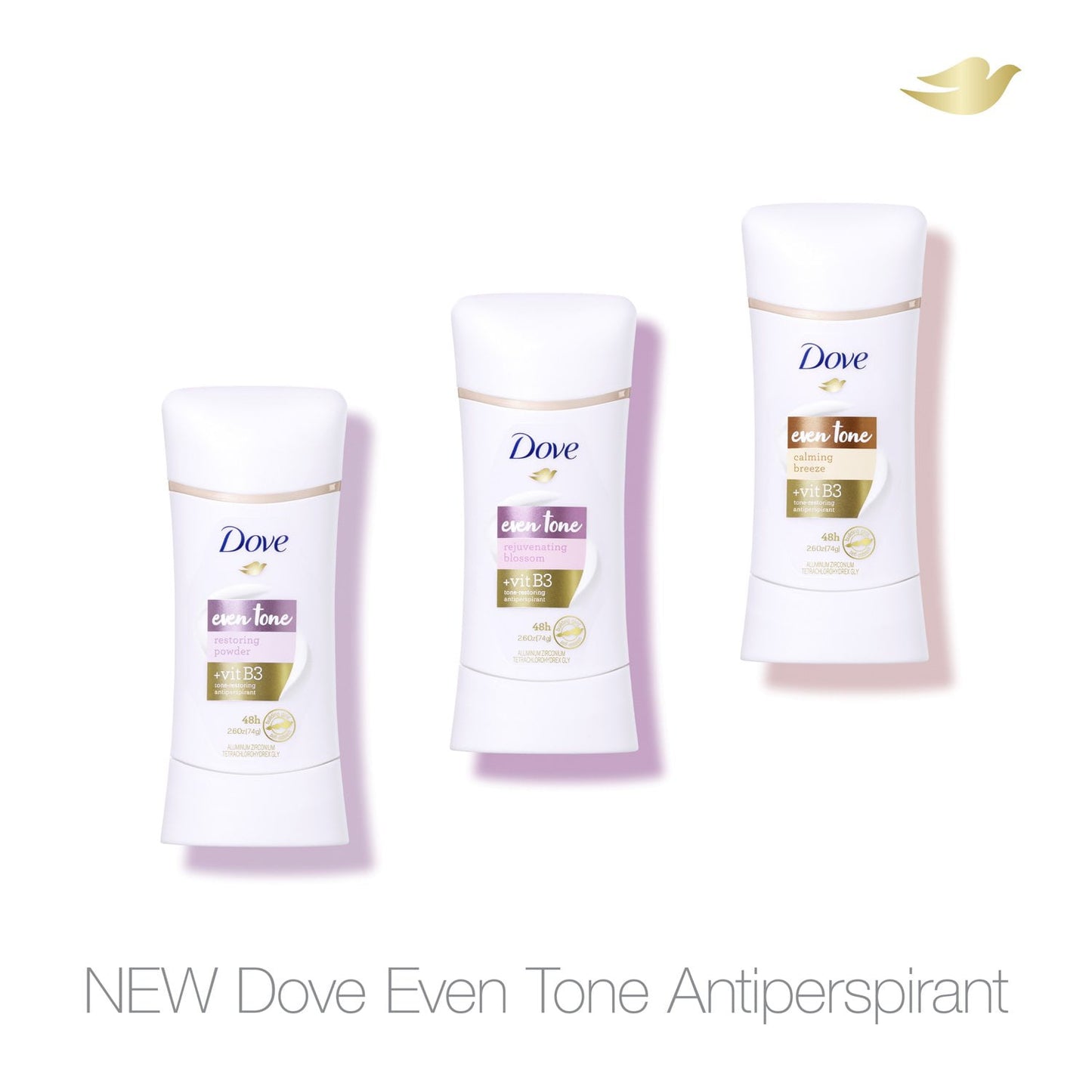 Dove Even Tone Long Lasting Women's Antiperspirant Deodorant Stick, Restoring Powder, 2.6 oz