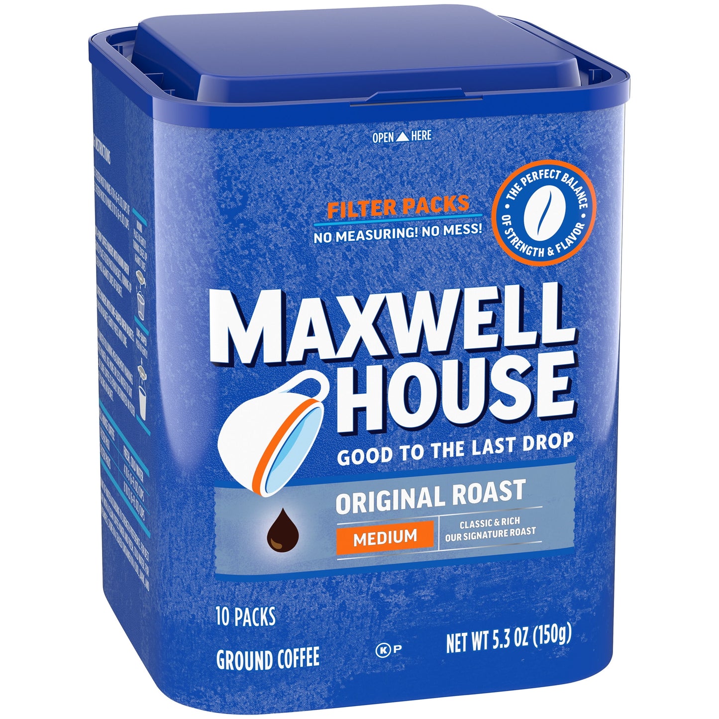 Maxwell House Original Roast Ground Coffee Filter Packs, 10 ct Pack