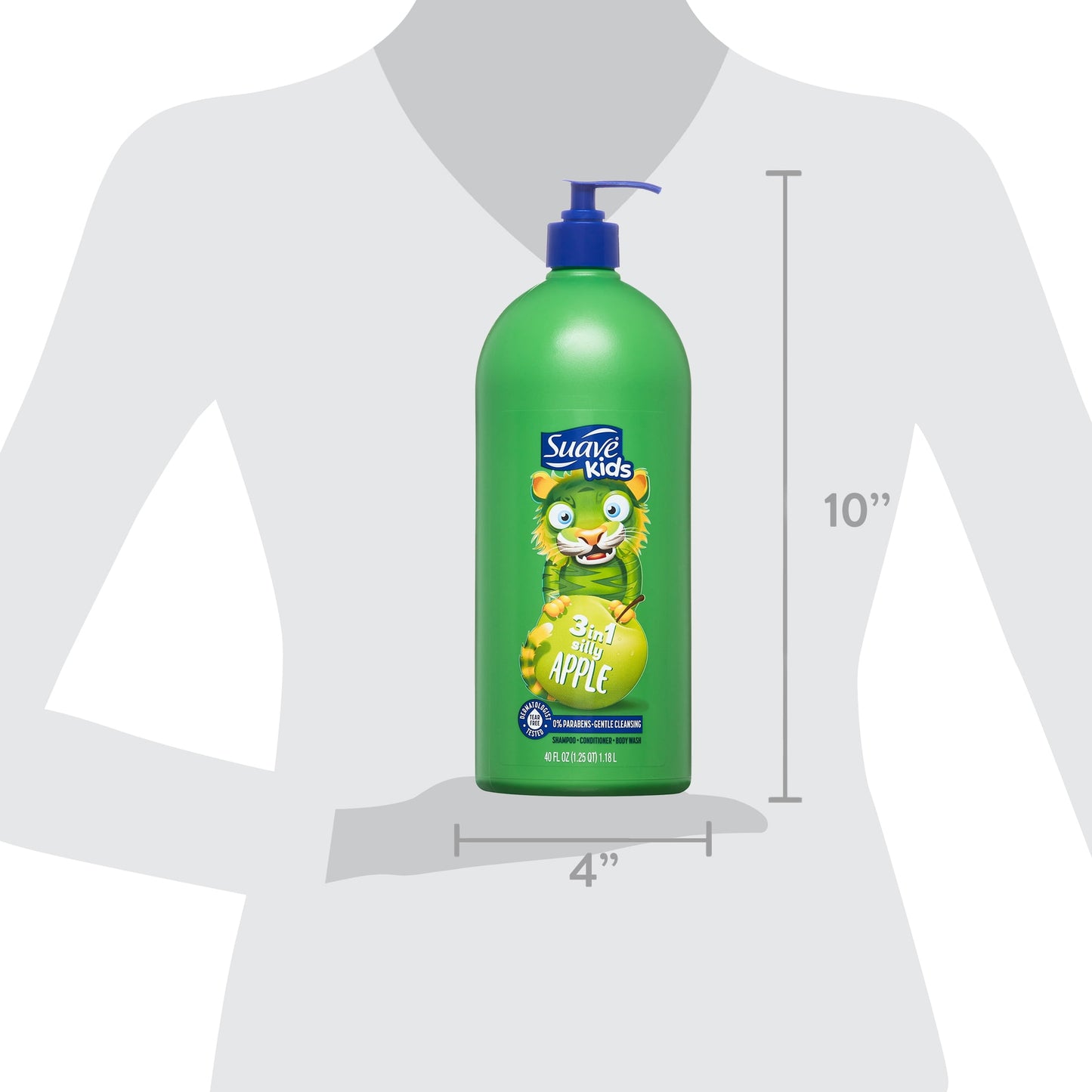 Suave Kids 3-in-1 Shampoo, Conditioner, Body Wash, Apple, Tear-Free Formula, All Hair Types 40oz