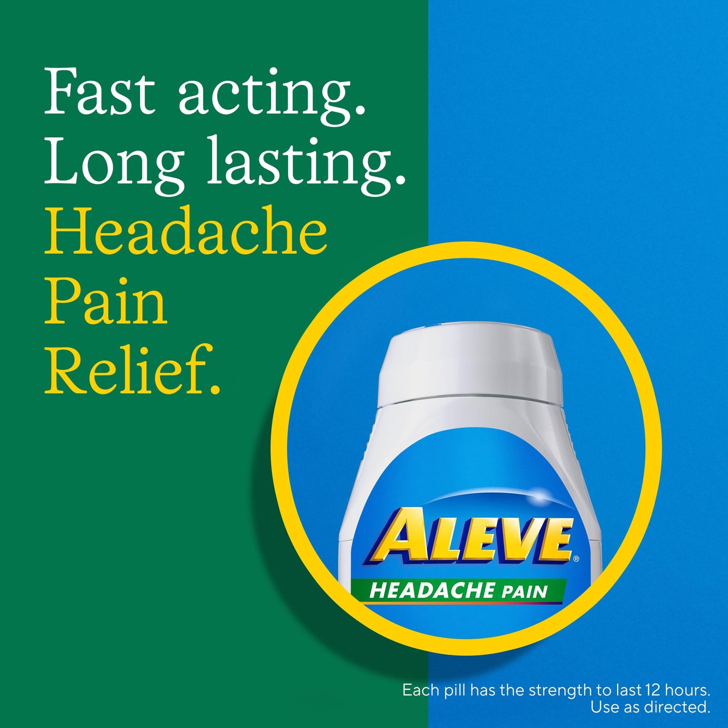 Aleve Headache Pain Reliever Naproxen Sodium Tablets, 90 Count