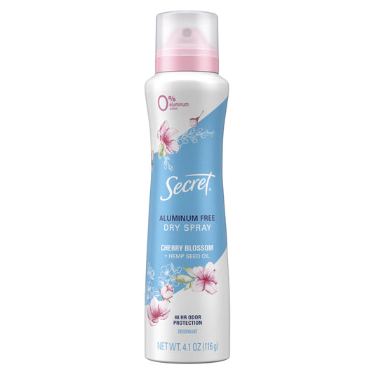 Secret Dry Spray Aluminum Free Deodorant for Women, Cherry Blossom, 4.1 oz