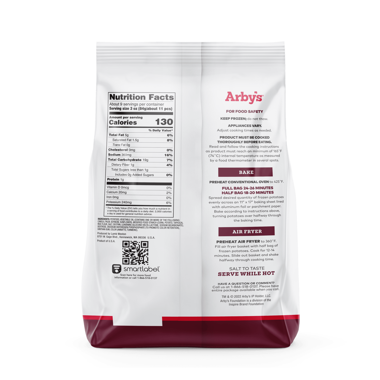 Arby's Crinkle Cut Fries, 26oz Bag (Frozen)