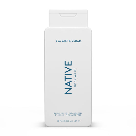 Native Natural Body Wash, Sea Salt & Cedar, Sulfate Free, 18 oz