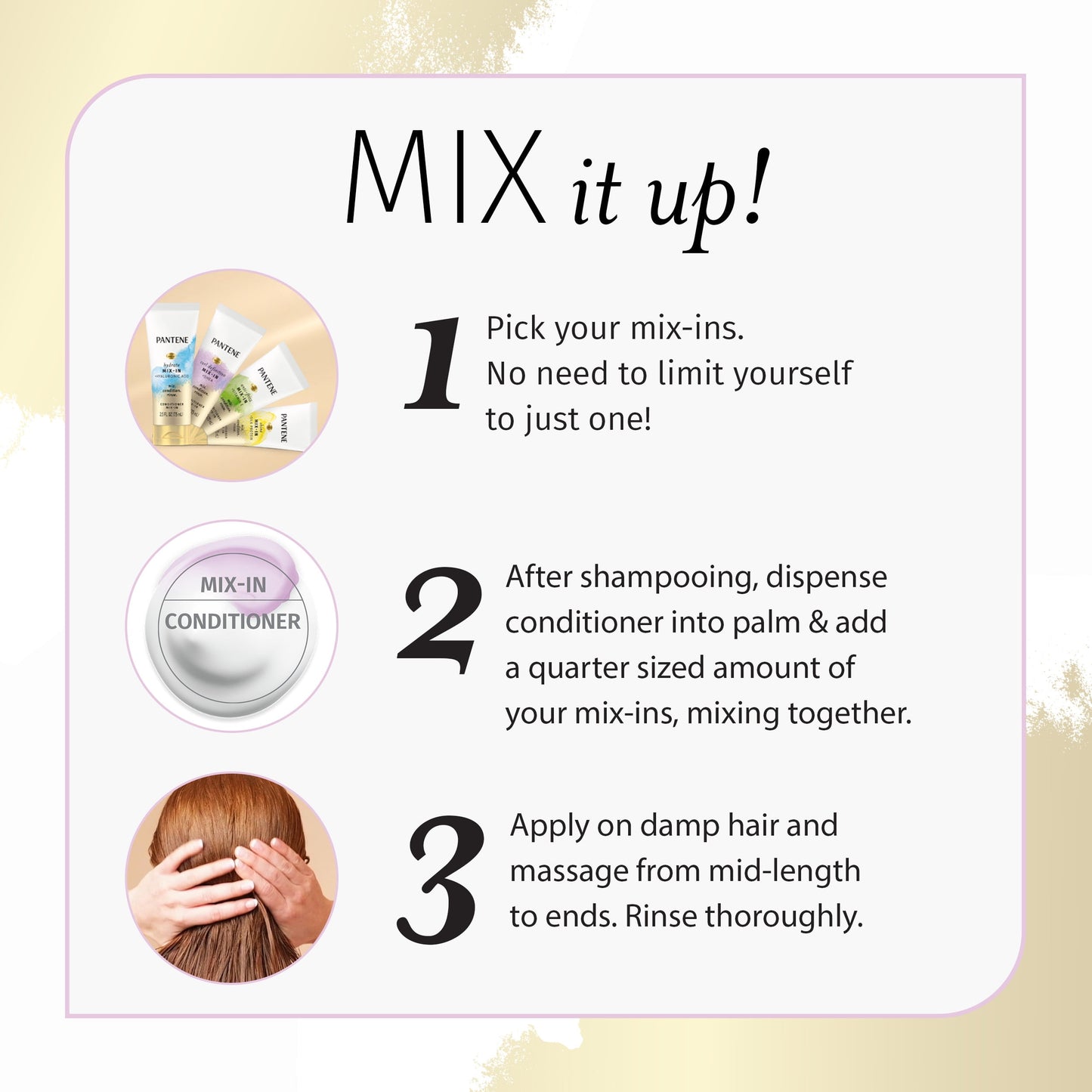 Pantene Curl Conditioner Mix-in, Moisturizing and Curl Defining with Shea Butter, 2.5 oz