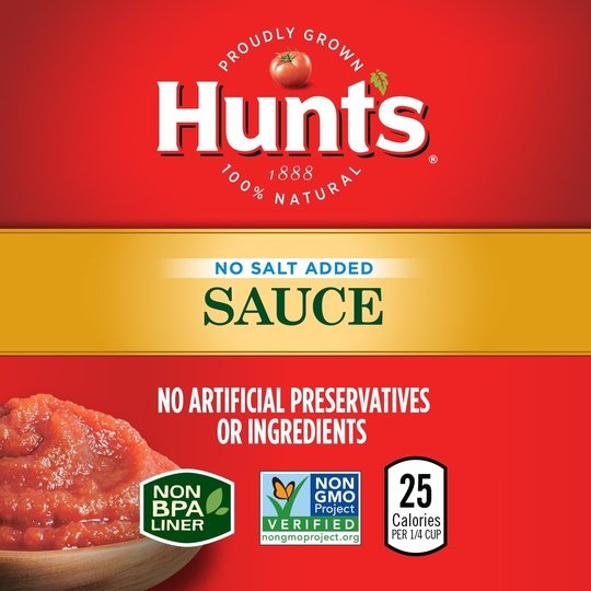 Hunt's Brand Tomato Sauce, No Salt Added, 8 oz Can