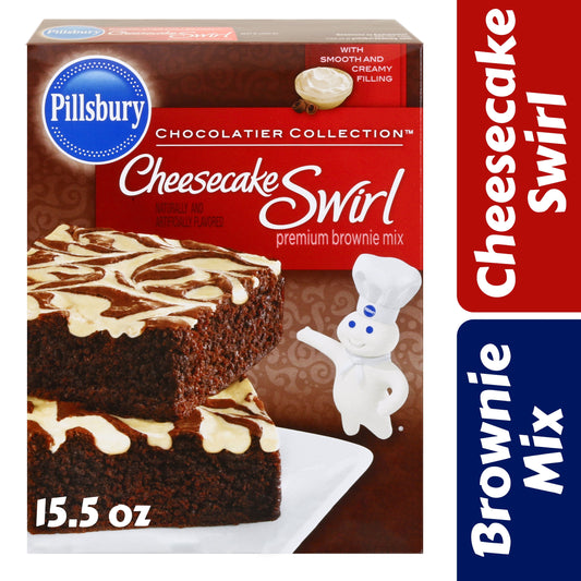 Pillsbury Cheesecake Swirl Premium Brownie Mix, 15.5 Oz Box
