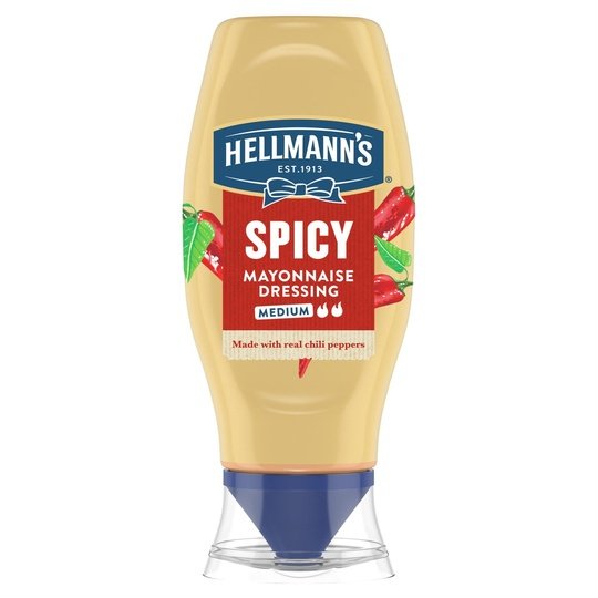 Hellmann's Spicy Mayonnaise Dressing for a Rich, Creamy Condiment Squeeze Bottle Made with Real Chili Peppers 11.5 oz