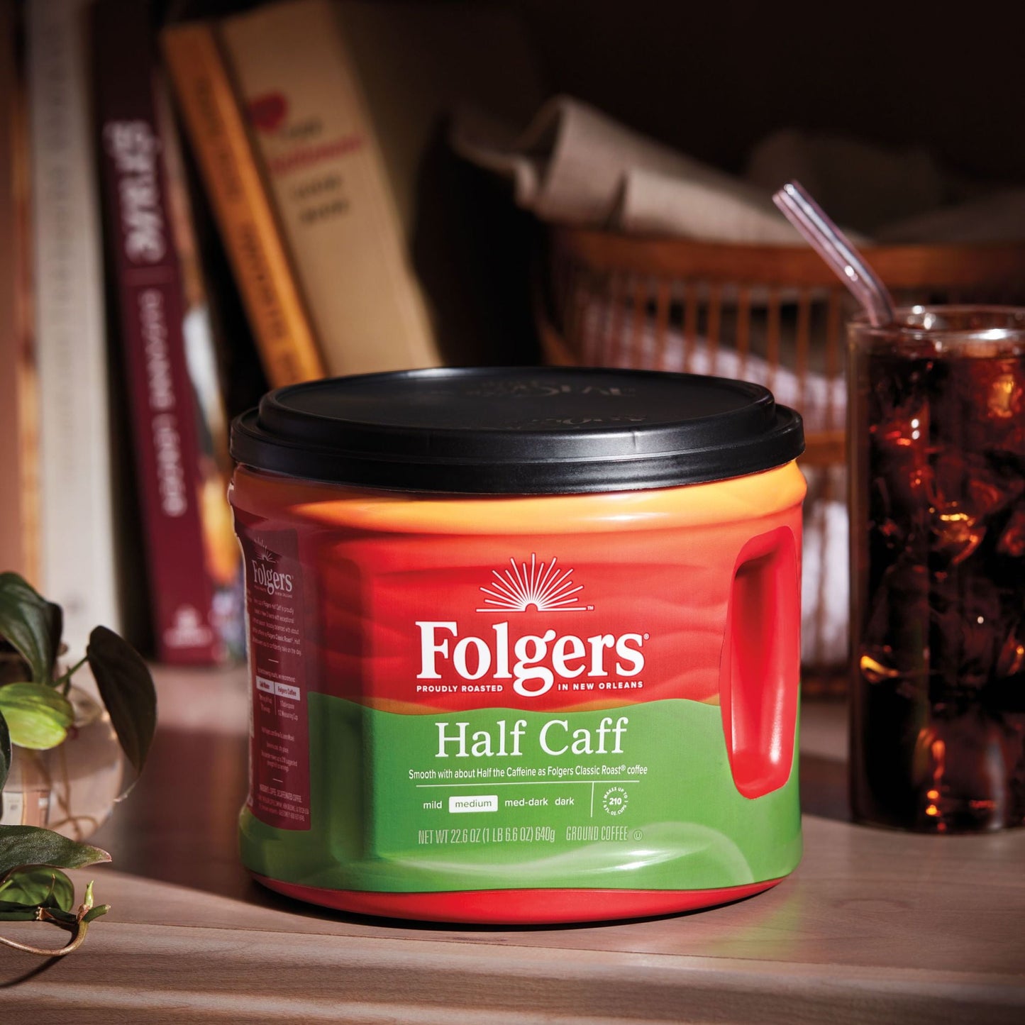 Folgers Half Caff Ground Coffee, Medium Roast, 22.6-Ounce