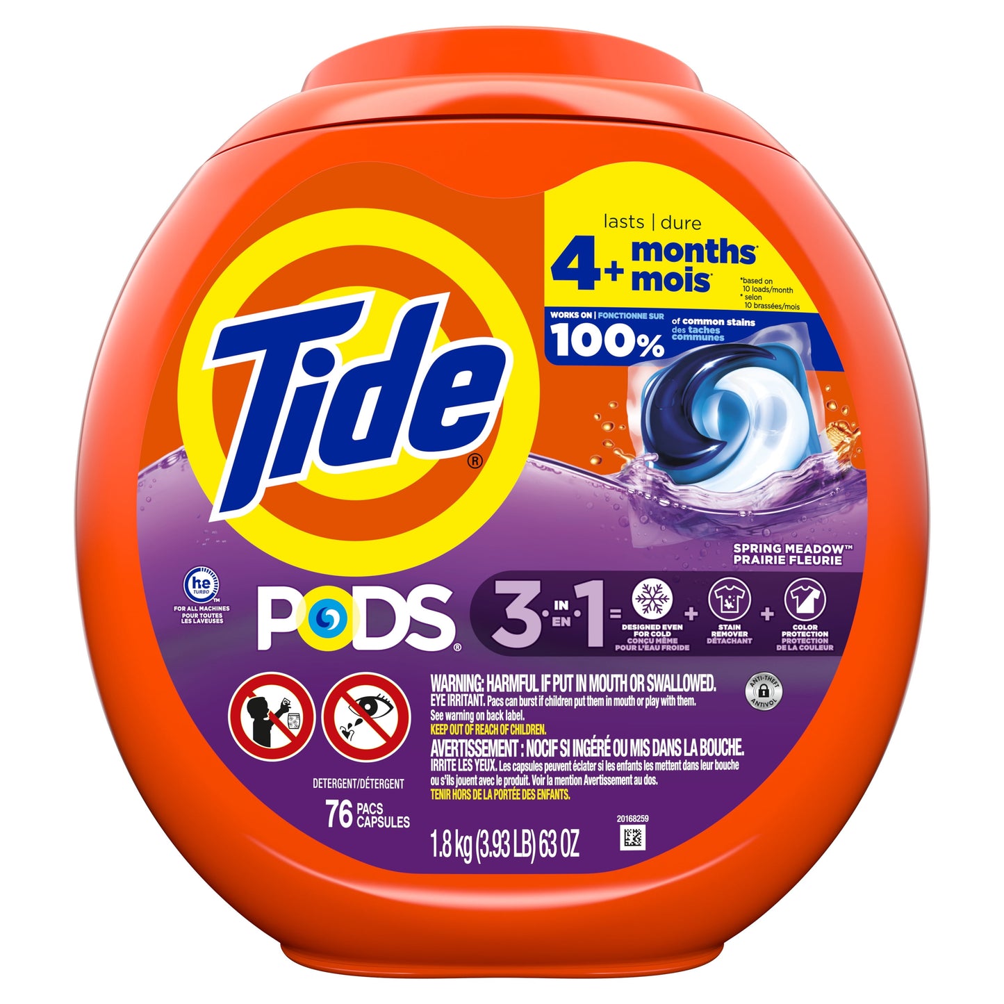 Tide Pods Laundry Detergent Soap Packs, Spring Meadow, 76 Ct