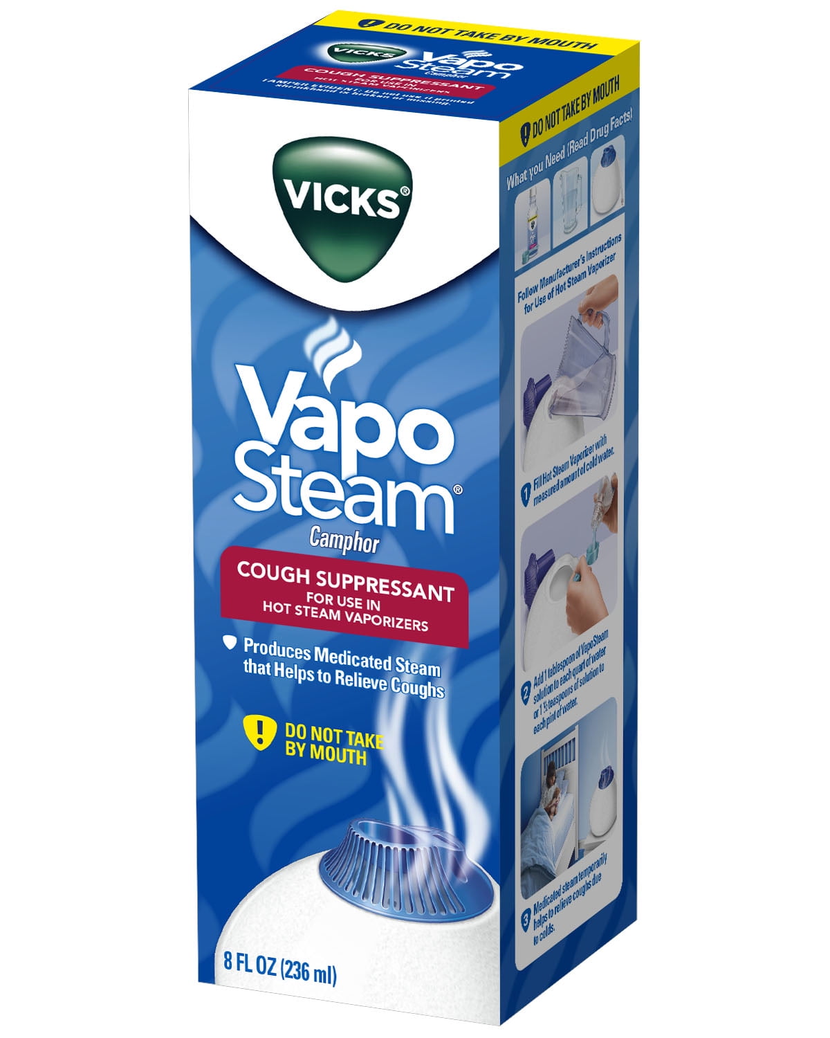 Vicks Vapo Steam Cough Suppressant, Liquid for Use in Vicks Hot Vaporizers, 8 fl oz, VIN008V1