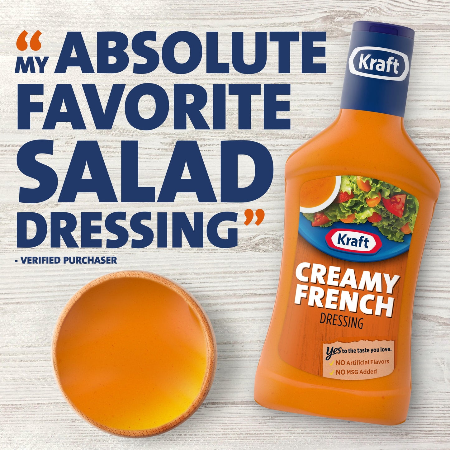 Kraft Creamy French Salad Dressing, 16 fl oz Bottle