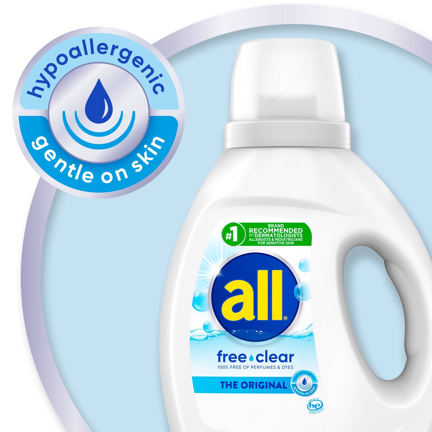 all Liquid Laundry Detergent, Free Clear for Sensitive Skin, 184.5 Ounce, 123 Loads