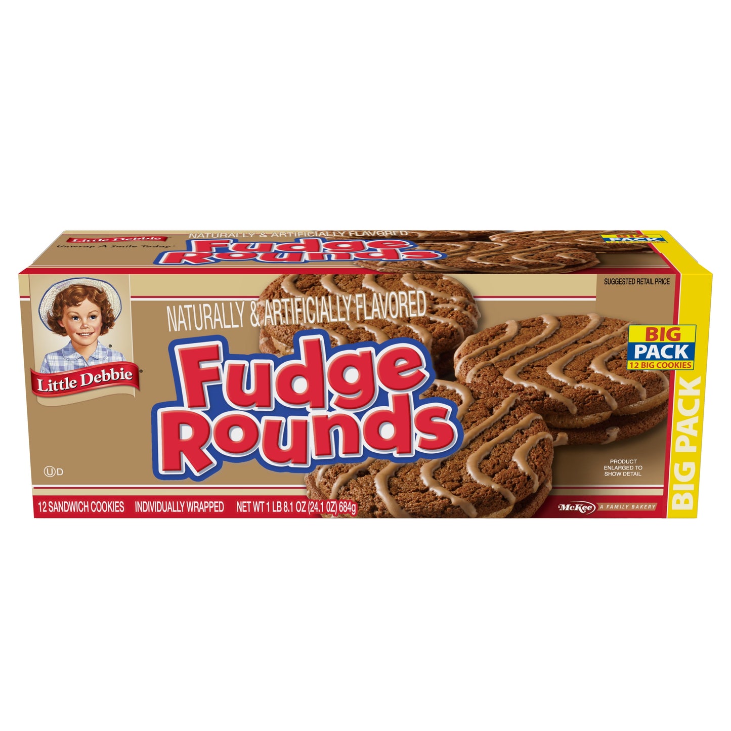 Little Debbie Big Pack Fudge Rounds 12 count, 24.10 oz