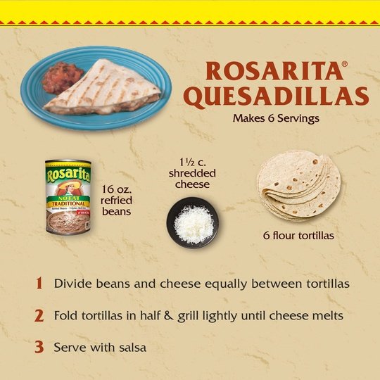 Rosarita No Fat Traditional Refried Beans, 16 oz
