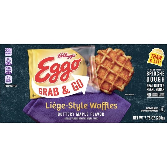 Eggo Buttery Maple Grab & Go Waffles, 7.76 oz, 4 Count (Frozen)