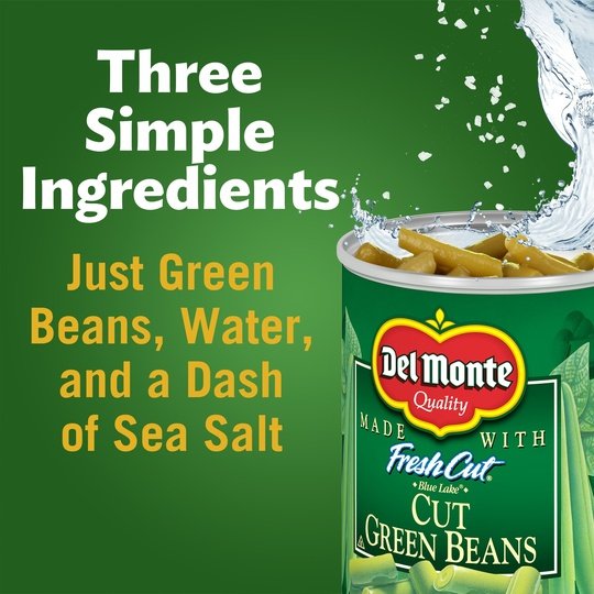 Del Monte Cut Green Beans, Canned Vegetables, 8 oz Can