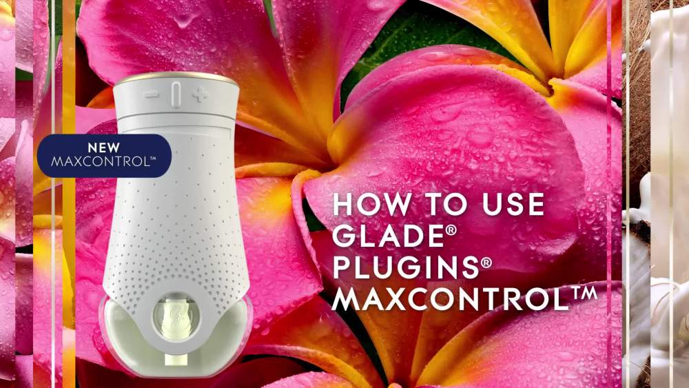 Glade PlugIns Refill 2 ct, Exotic Tropical Blossoms, 1.34 FL. oz. Total, Scented Oil Air Freshener Infused with Essential Oils