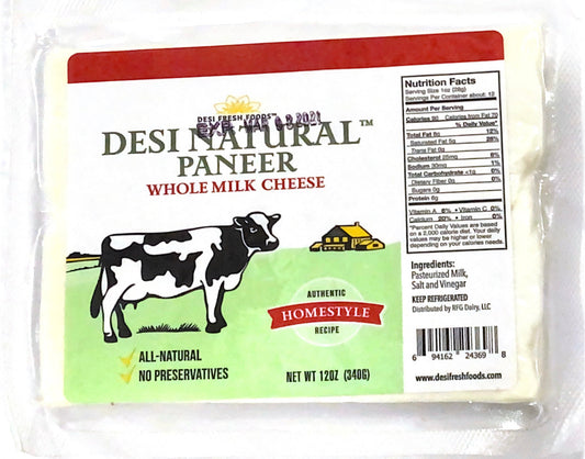 Desi Natural Paneer Whole Milk Cheese