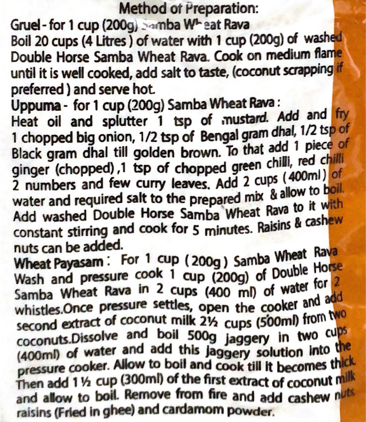 Samba Wheat Rava